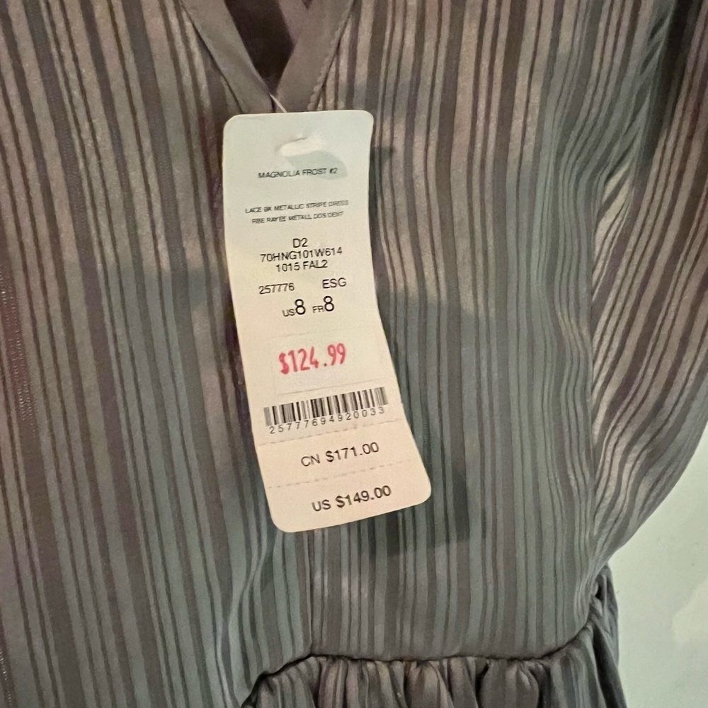 NWT BEBE Metallic magnolia frost dress - Picture 5 of 6